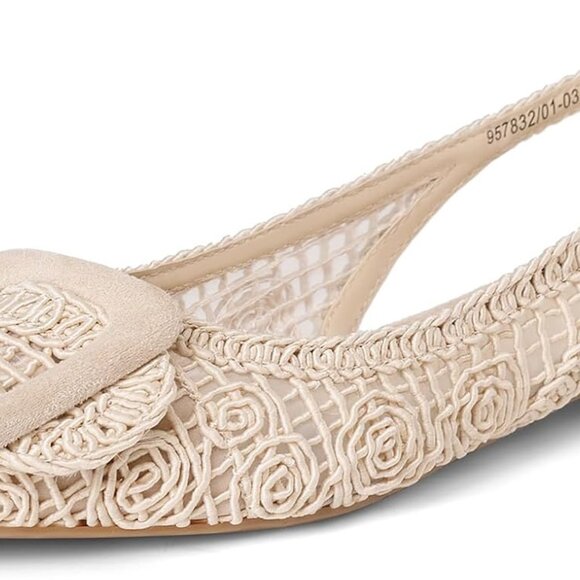 Woven Mesh Flats Women Pointed Toe Slingback Shoes Comfort Office Dress - Picture 1 of 6